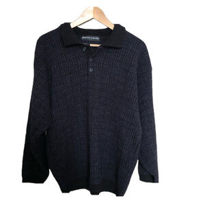 Vintage Pierre Cardin Wool Blend Pullover Cozy Quarter Buttoned Sweater Medium